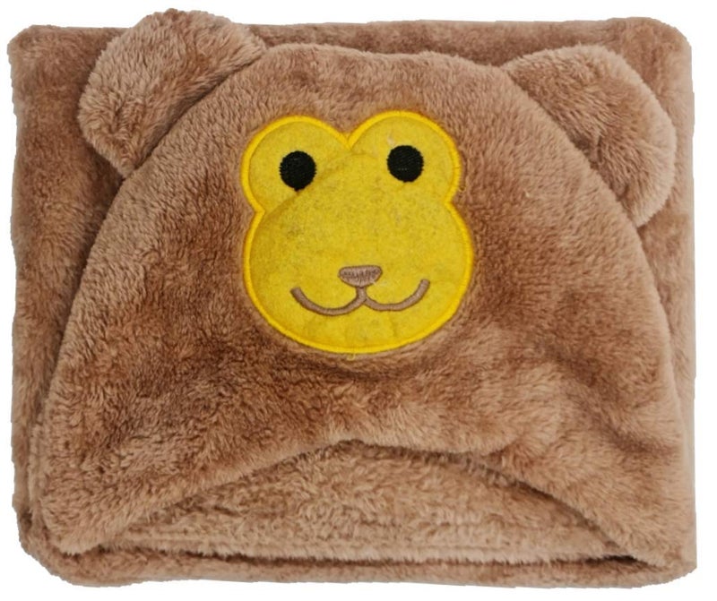 First Kick Baby Hooded Blanket for Newborn (0-12 Months) – Ultra Soft 240 GSM Wrap, Hood Baby Bath Towel & Swaddle, Lightweight Warm Crib & Travel for Infants – 82 × 82 cm Beige - Image 3