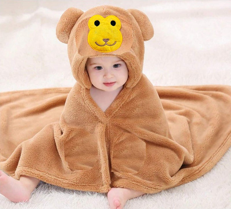 First Kick Baby Hooded Blanket for Newborn (0-12 Months) – Ultra Soft 240 GSM Wrap, Hood Baby Bath Towel & Swaddle, Lightweight Warm Crib & Travel for Infants – 82 × 82 cm Beige - Image 5