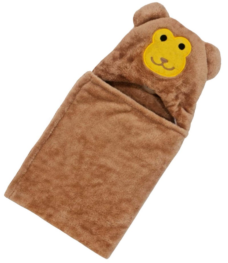 First Kick Baby Hooded Blanket for Newborn (0-12 Months) – Ultra Soft 240 GSM Wrap, Hood Baby Bath Towel & Swaddle, Lightweight Warm Crib & Travel for Infants – 82 × 82 cm Beige - Image 2