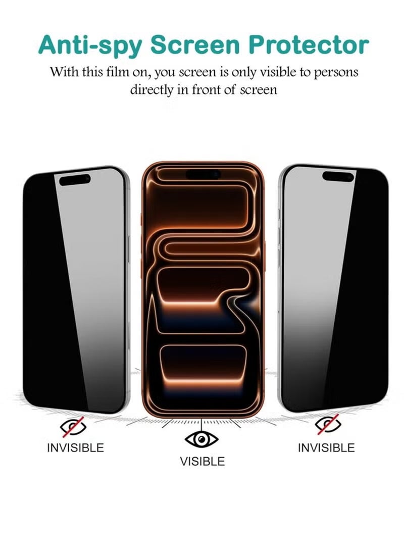 Apple iPhone 17 Pro Ceramic Matte Privacy Screen Protector - Premium Edge to Edge Anti Spy Privacy Ceramic Film, Flexible, Delicate Touch, Anti-Explosion, Smooth Arc Edge, Easy Installation For Apple iPhone 17 Pro - Image 5