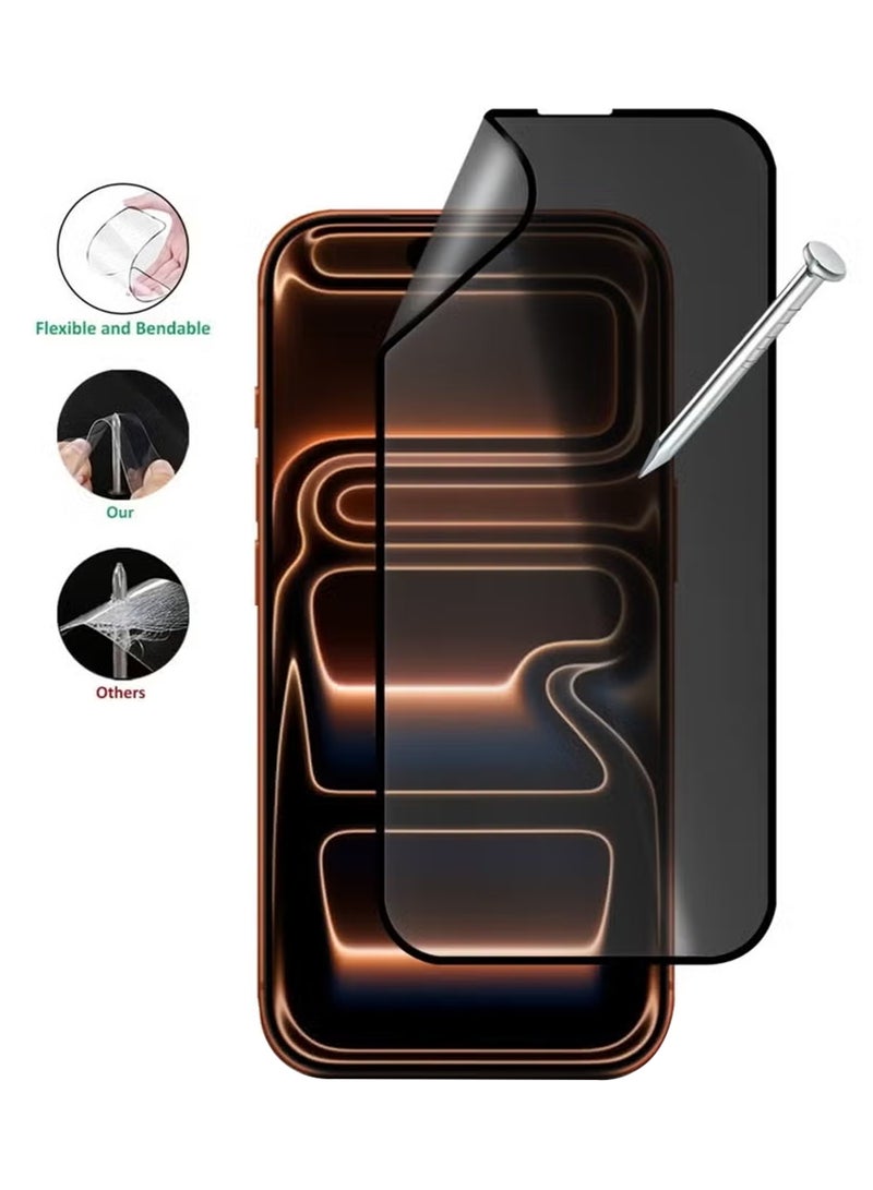 Apple iPhone 17 Pro Ceramic Matte Privacy Screen Protector - Premium Edge to Edge Anti Spy Privacy Ceramic Film, Flexible, Delicate Touch, Anti-Explosion, Smooth Arc Edge, Easy Installation For Apple iPhone 17 Pro - Image 3