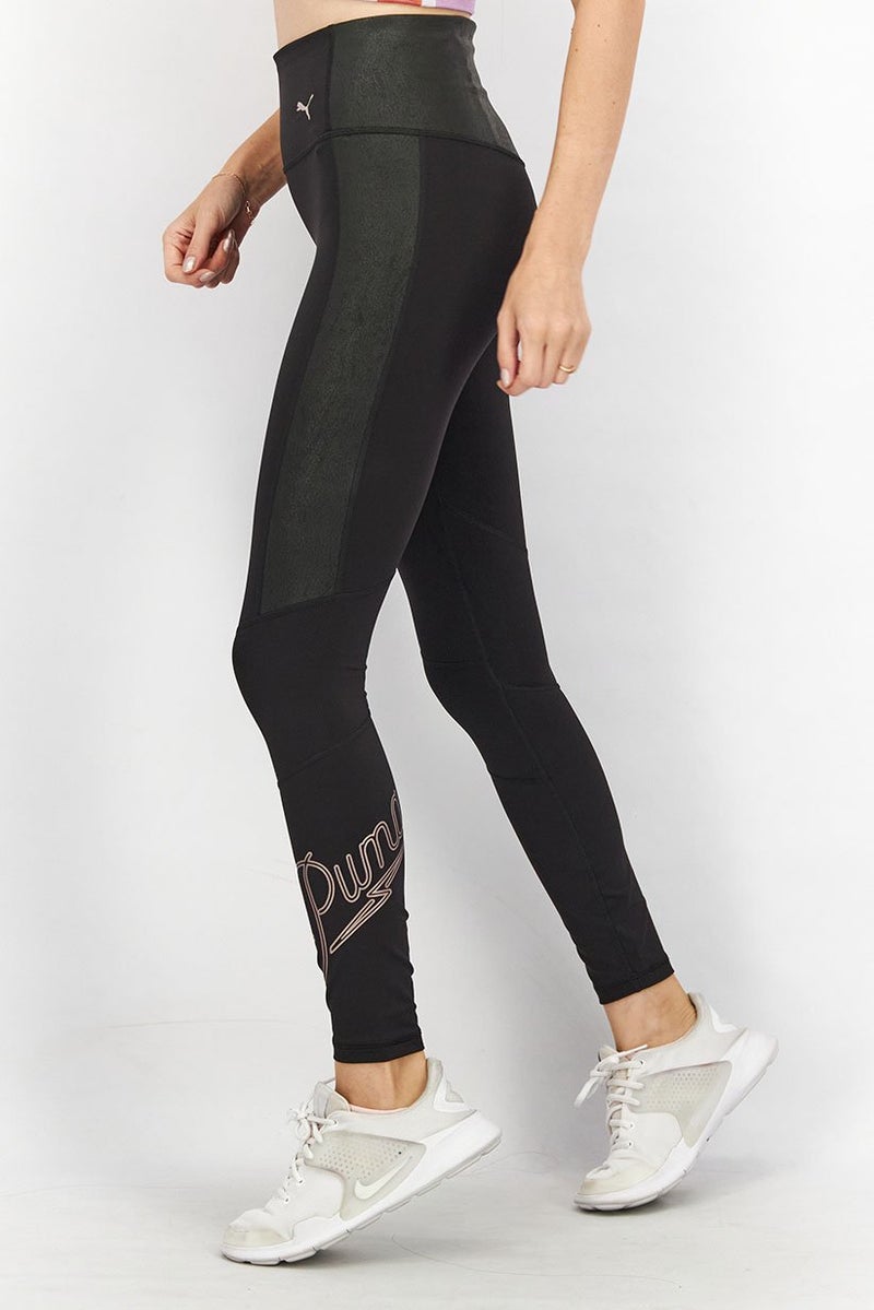 PUMA سراويل رياضية نسائية للياقة البدنية، مجموعة أسود ووردي - Image 3