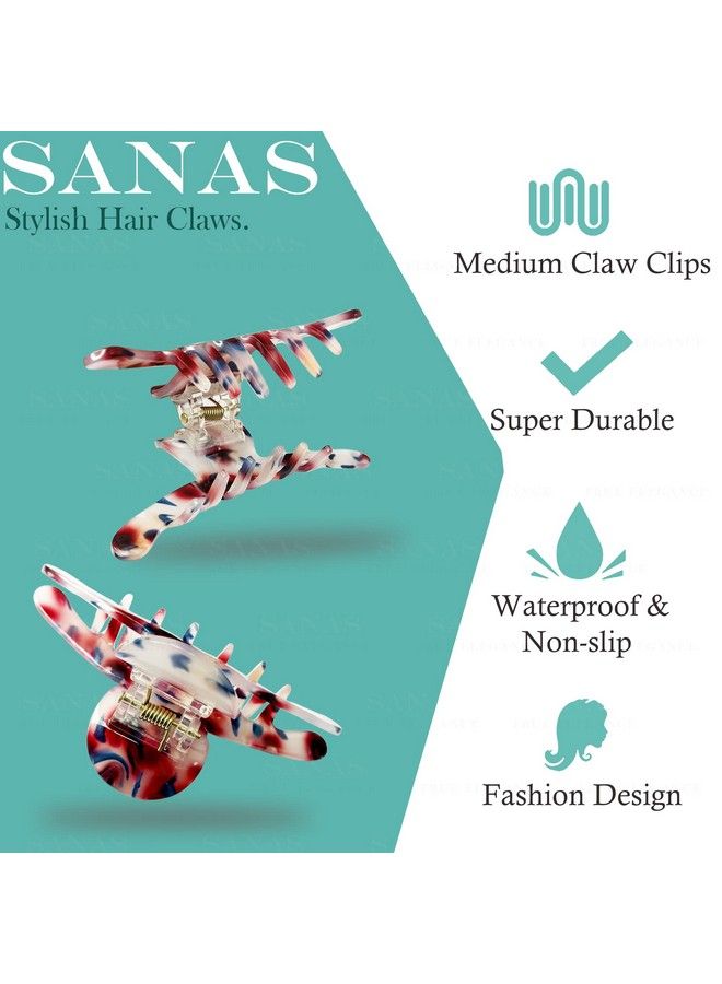 Sanas Hair Clips For Women 4 Pcs Claw Clips Fancy Butterfly Hair Clips Hair Accessories For Girls Claw Clips Korean Clutch Stylish Hair Clip Women Accessories 4Pcs - Image 5