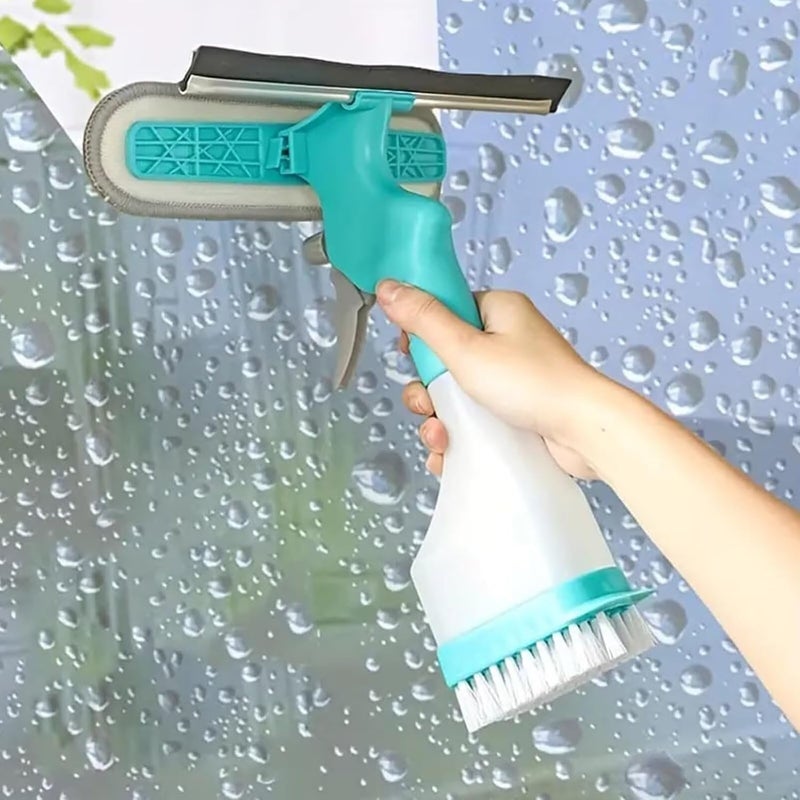 MAPPLE CREATION MAPPLE CREATION Glass Cleaner Brush Multipurpose Window Cleaner for Scraping Wiping Scrubbing and Spraying Creative Household Cleaning Tool for Bathroom Mirror Window Glass Tile 