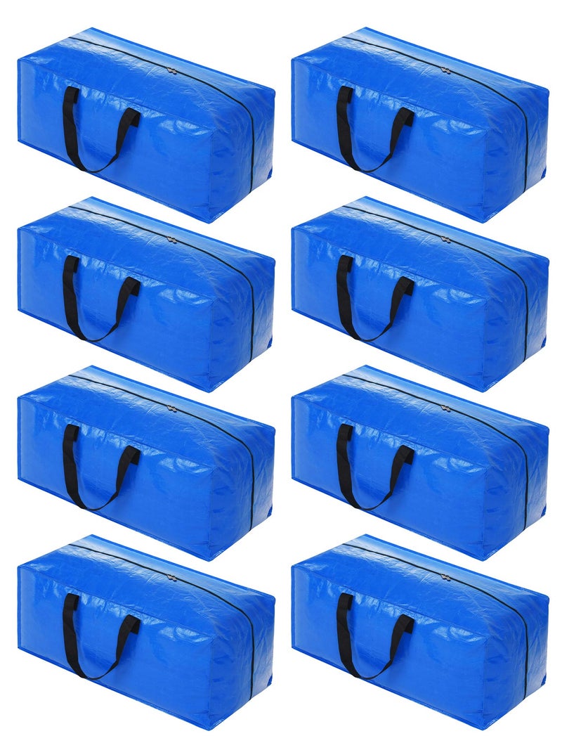 Acnusik 8 Pack Heavy Duty Extra Large Moving Bags Storage Tote - Strong Handles& Backpack Straps - Space Saving Storage Bags Alternative to Moving Boxes and Bins,Compatible with Ikea Frakta Cart, Blue - Image 1