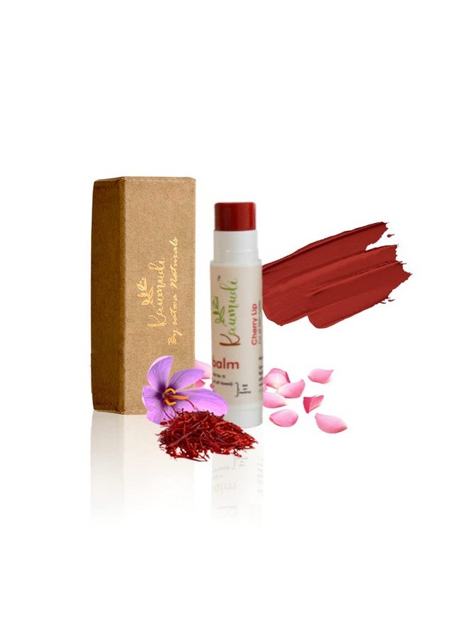 kaumudi - Handmade & 100% Natural 3In1 Lip Balm (Lip Tint | Cheek Tint | Eye Shadow) Made With Rose & Saffron Essential Oil | Best For Dry, Damaged & Chapped Lips | Hydrates & Moisturizes (Cherry Lip) - Image 1