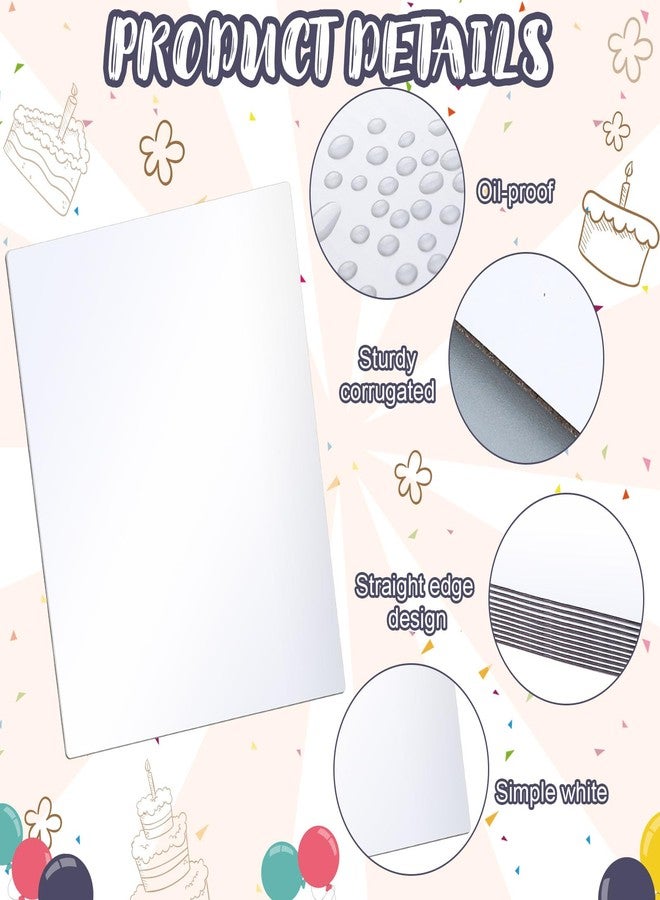 Skyygemm 12 Pcs 17 x 25 Inch Rectangle Cake Boards Half Sheet Cake Board Sturdy Corrugated Single Wall Base for Dessert Baking Party Supplies, White - Image 3