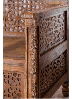 mahome Intricately Carved Wooden Arabic Sofa Set, 7 Pieces. sutable for living room sofa. office and garden furniture (carved plantain wood, 7 seater)  - Image 3