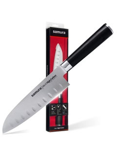 Samura Samura MO-V Santoku Knife Hollow Ground | 7 Inch Blade | G-10 Handle with Stainless Steel Bolster | Single-Layer Molybdenum-Vanadium Steel | Precision Cutting | Corrosion Resistant  - Image 1