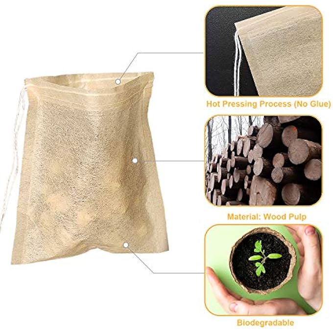 SumDirect Disposable Tea Filter Bags  7X8 Cm Tiny Unbleached Empty Infuser Natural Paper Tea Pouches With Drawstring For Loose Tea 200 Pcs - Image 4