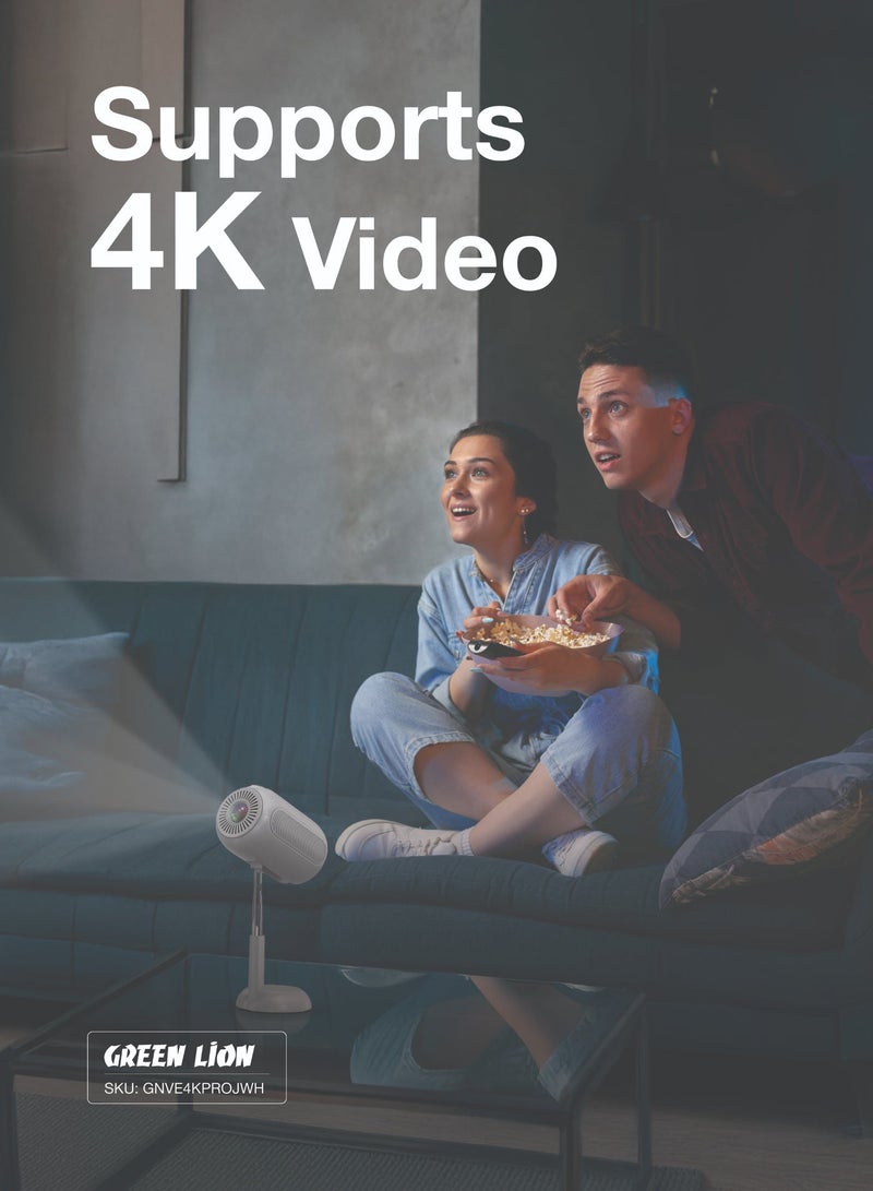 GREEN LION 4K VENUS Mini Projector, Mini Projectors Android, Wireless/Wired Screen Mirroring, HiFi Sound Quality, Auto Focus, Four-Point Trapezoidal, Compatible with HDMI/USB/TV Stick/phone/Laptop - Image 4
