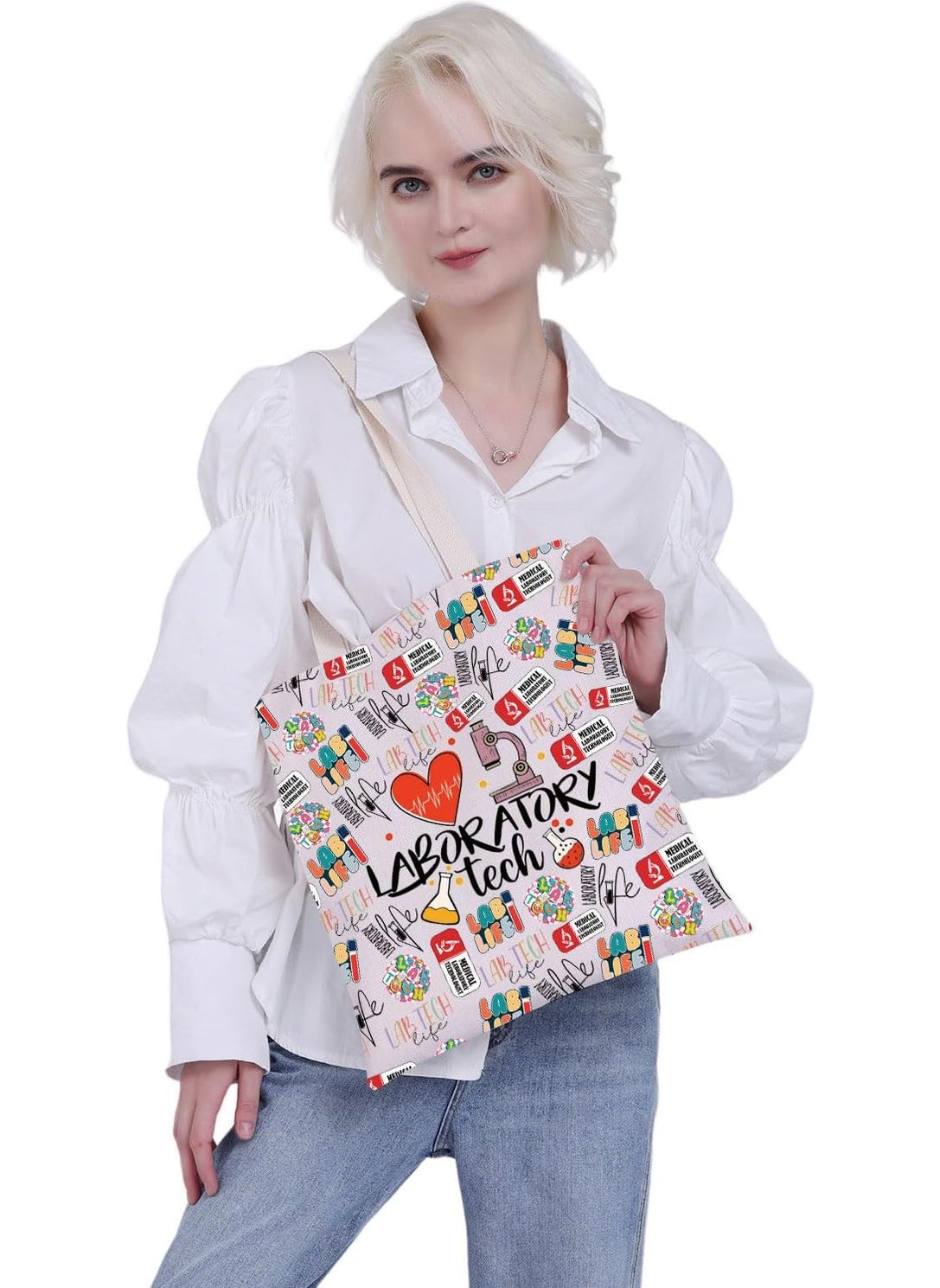 MBMSO MBMSO Lab Tech Tote Bag Laboratory Gift for Chemistry Lover Laboratory Shopping Bag Lab Technician Gift for Lab Scientist Bag  - Image 4