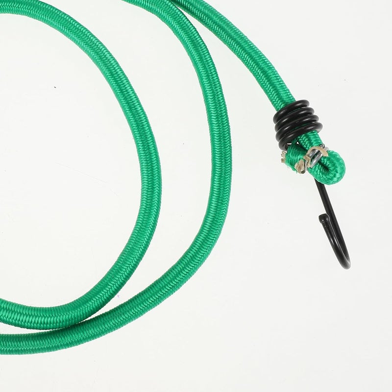 Abaodam 10PCS 8mm Thick Bungee Cords with Hooks High Elasticity Outdoor Camping Tie Down Straps Green Heavy Duty Reusable Pack Belt for Tent Luggage and Clothesline - Image 3