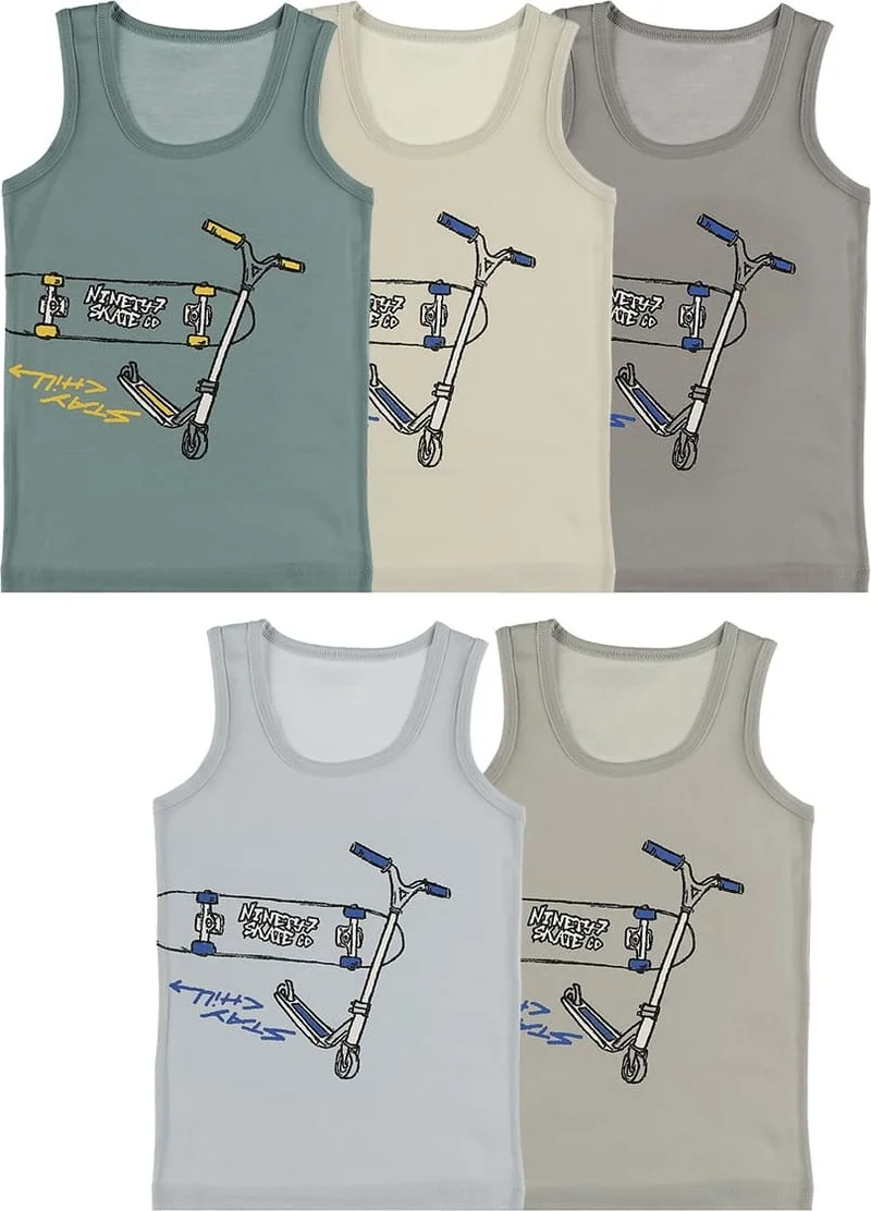 Donella 5-Pack Color Printed Boy Undershirt - 7771SR