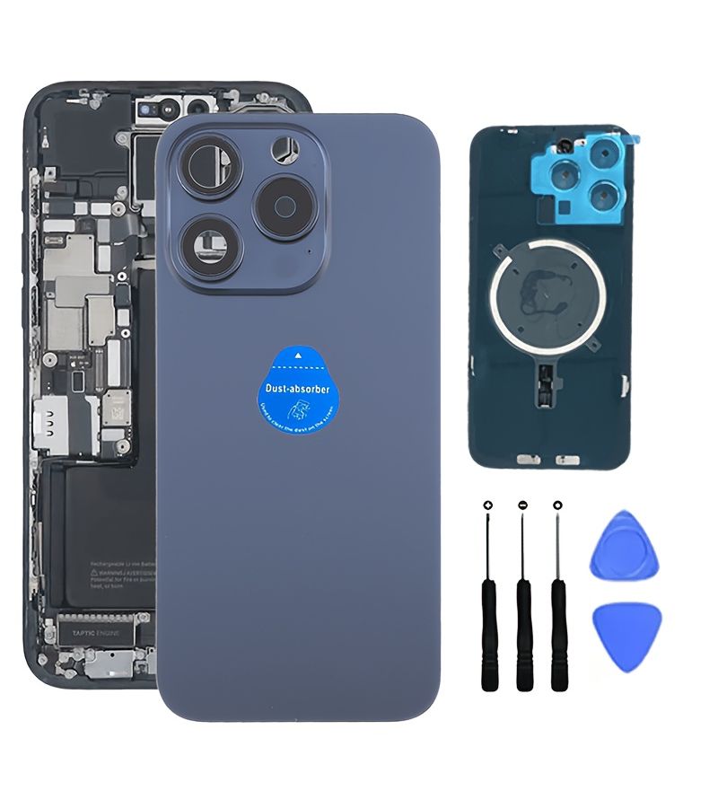 Phone Case For Iphone 15 Pro Max Series Original Color Matching Tool Backplate Repair Replacement Parts Back Cover Glass With Damaged Lens Repair Kit Including Phone Back Protector Film - Image 3