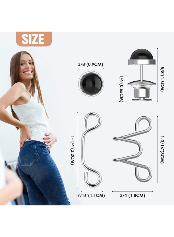 4 قطع من دبابيس أزرار الجينز، أزرار جينز قابلة للفصل للبنطلونات، مجموعة موسع مشبك الخصر القابل للتعديل، لا يتطلب خياطة، قوي ومتين، مشد خصر البنطلون للجينز، زر فوري - Image 2