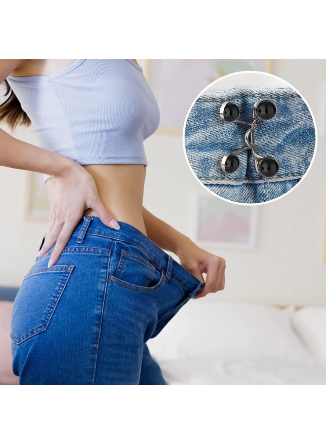 4 قطع من دبابيس أزرار الجينز، أزرار جينز قابلة للفصل للبنطلونات، مجموعة موسع مشبك الخصر القابل للتعديل، لا يتطلب خياطة، قوي ومتين، مشد خصر البنطلون للجينز، زر فوري - Image 3