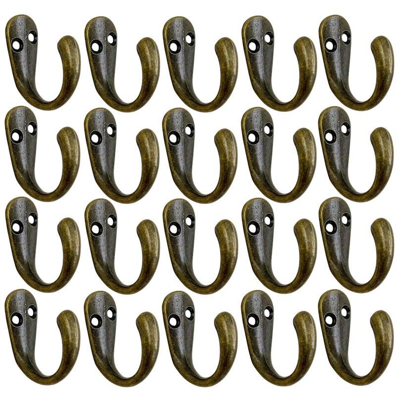 Gutapo Coffee Cup Hooks 20pcs Vintage Bronze Hooks Door Wall Closet Mounted Single Hook Hangers for Robe Coat with 46pcs Screws - Image 1