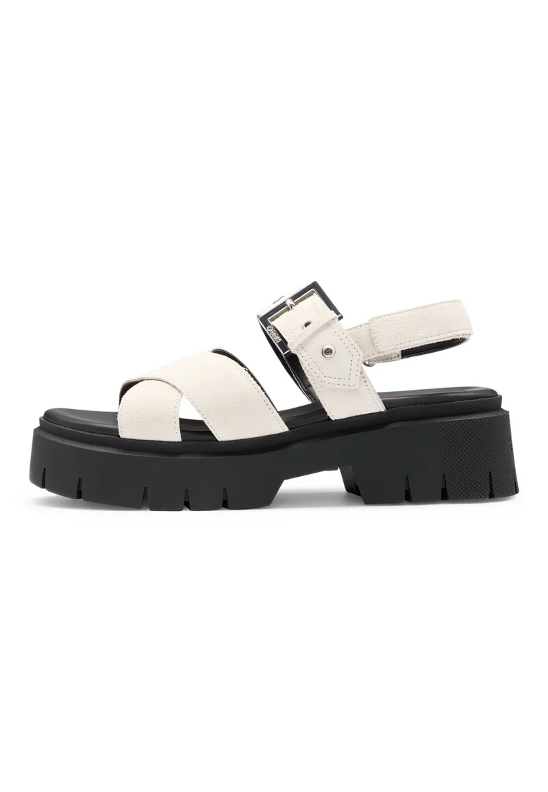 HUGO beige Suede sandals with buckled strap and chunky sole for Women | Best Price UAE