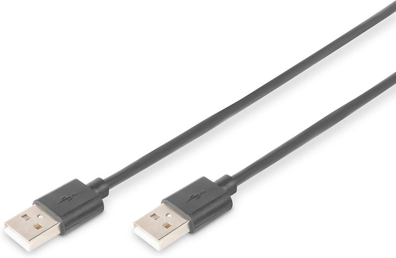 DIGITUS 1.8m Length USB 2.0 Connection Cable A Male - A Male - Black - Image 1