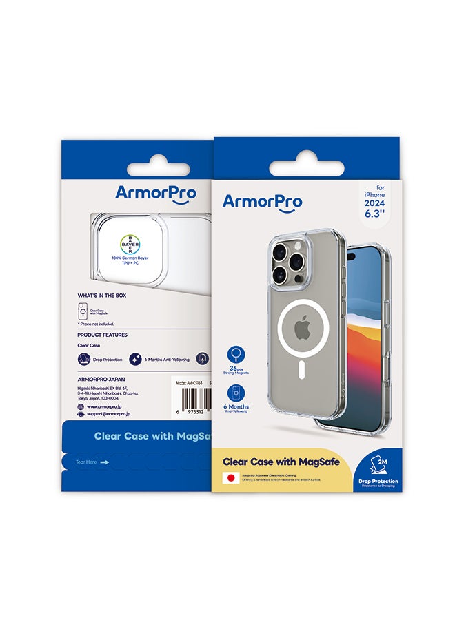 ArmorPro iPhone 16 Pro, Clear Case, MagSafe Compatible, White Clear - Image 2