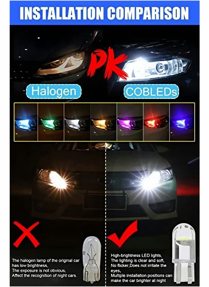 SYOSI 194 LED Bulbs 6000K White, 6000K 68 2825 W5W T10 Wedge COB LED Replacement Bulbs, Super Brightness, for License Plate Lights, Car Position Lamps, Map Light, 30pcs  - Image 2