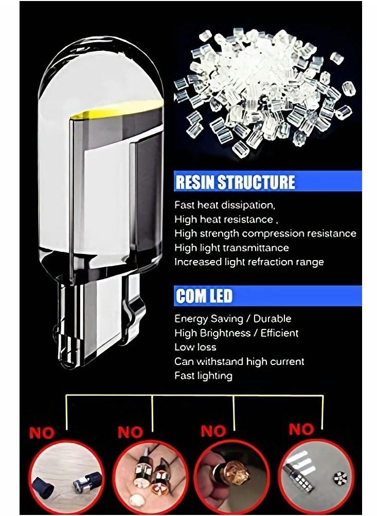 SYOSI 194 LED Bulbs 6000K White, 6000K 68 2825 W5W T10 Wedge COB LED Replacement Bulbs, Super Brightness, for License Plate Lights, Car Position Lamps, Map Light, 30pcs  - Image 5