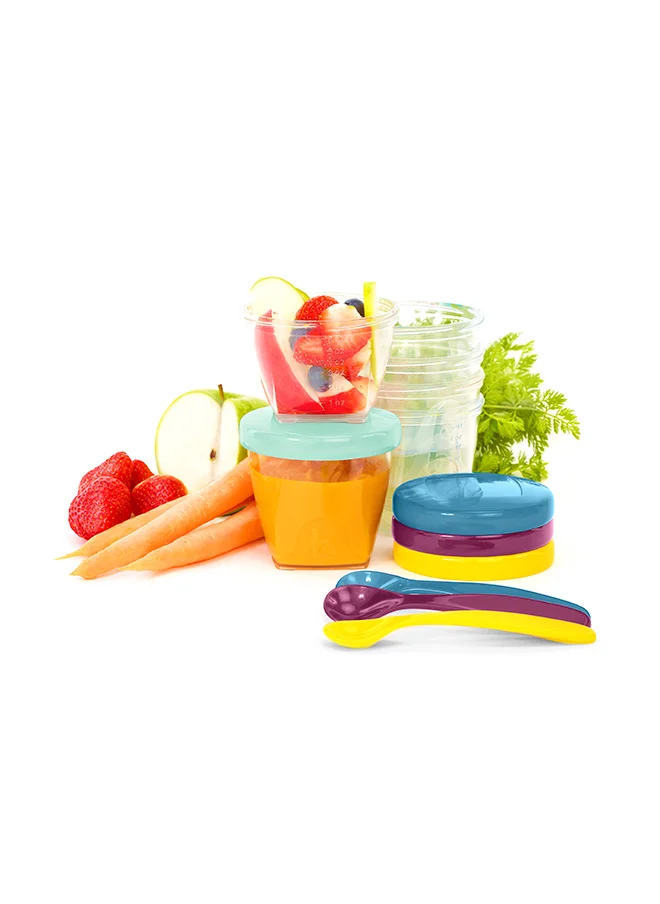babymoov Babybols Multi Set With 3 Spoons, Airtight Food Storage Containers, Bpa - Free, Leak Proof 2400 Ml