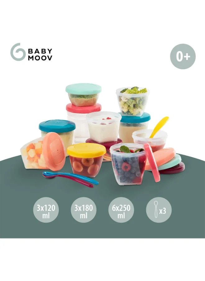 babymoov Babybols Multi Set With 3 Spoons, Airtight Food Storage Containers, Bpa - Free, Leak Proof 2400 Ml