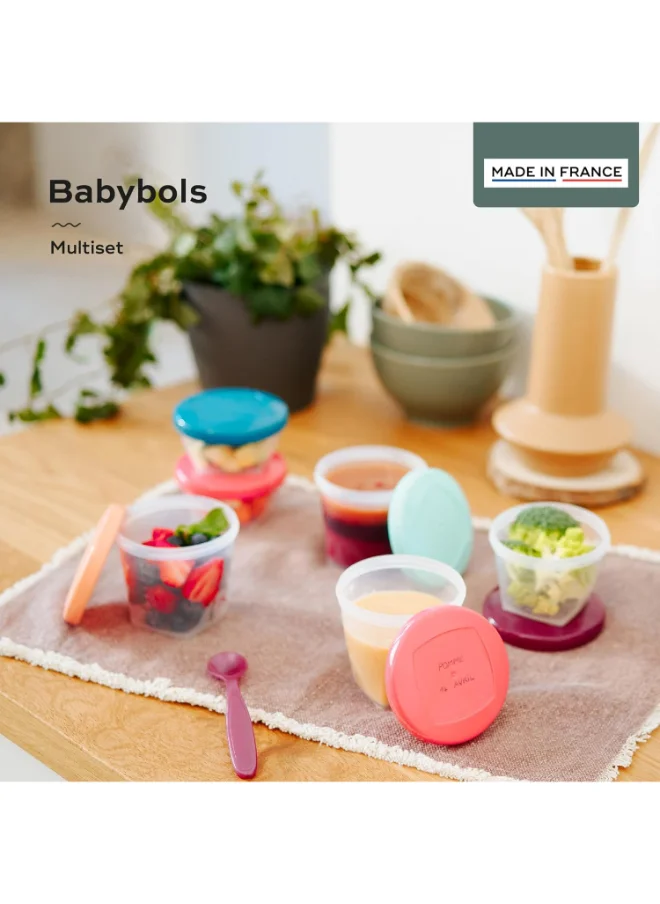 babymoov Babybols Multi Set With 3 Spoons, Airtight Food Storage Containers, Bpa - Free, Leak Proof 2400 Ml