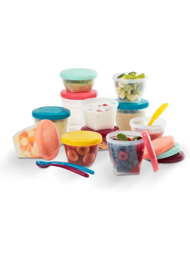 babymoov Babybols Multi Set With 3 Spoons, Airtight Food Storage Containers, Bpa - Free, Leak Proof 2400 Ml