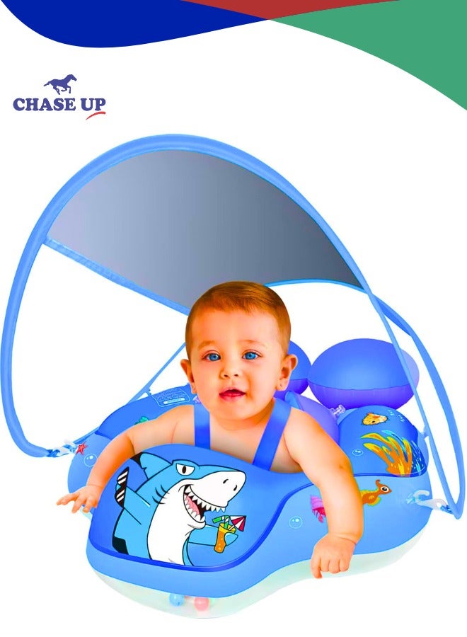 Chase Up Baby Swimming Float with UPF50+ Sun Canopy Baby Floats for Pool No Flip Overbaby Pool for Baby Age of 3-36 Months - Image 1
