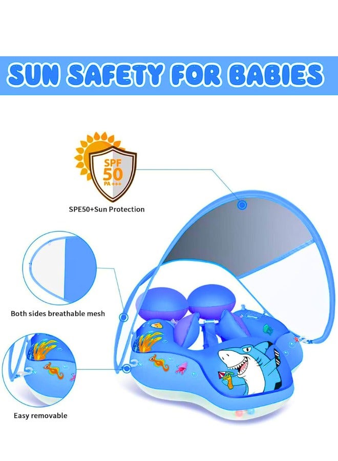 Chase Up Baby Swimming Float with UPF50+ Sun Canopy Baby Floats for Pool No Flip Overbaby Pool for Baby Age of 3-36 Months - Image 2