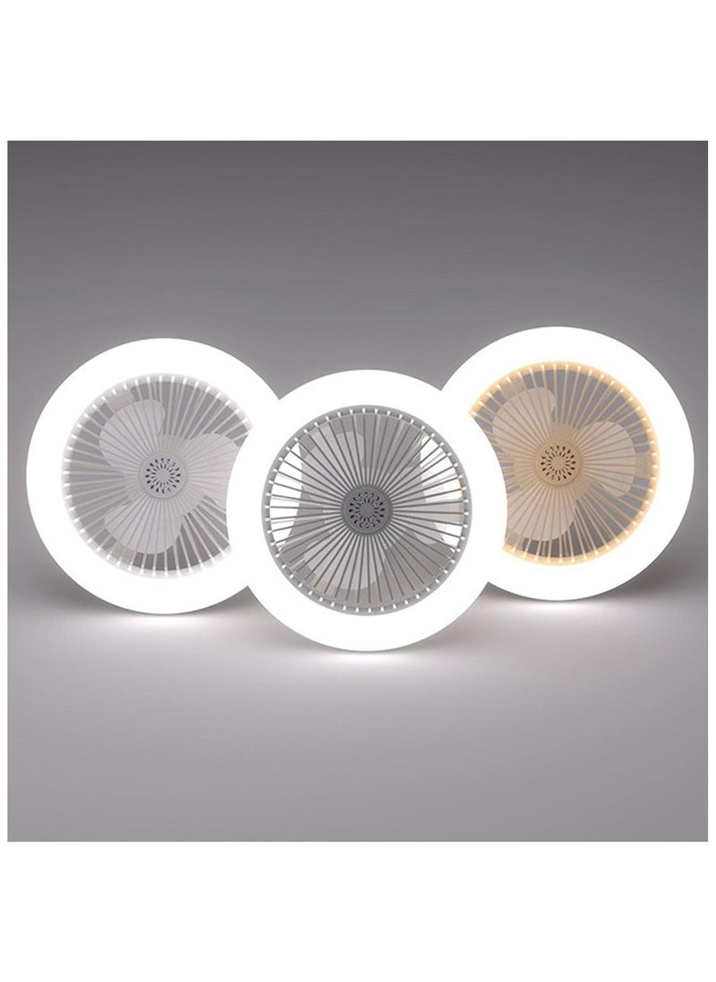 Generic Modern Ceiling Fan with Invisible LED Light and Remote Control Yellow  - Image 3