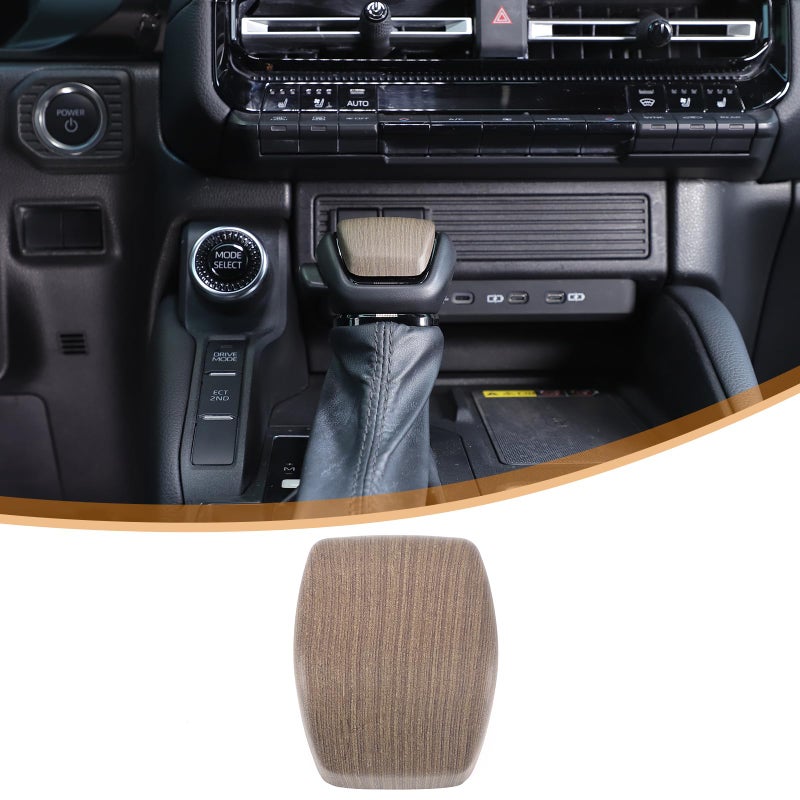 Heutamo Gear Shift Knob Cover Trim Compatible with Toyota Land Cruiser Prado 250 J250 LC250 2024 2025 Accessories ABS Gear Shifter Knob Cover Handle Lever 1Pcs Pearwood - Image 2
