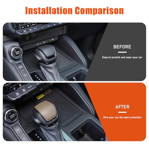 Heutamo Gear Shift Knob Cover Trim Compatible with Toyota Land Cruiser Prado 250 J250 LC250 2024 2025 Accessories ABS Gear Shifter Knob Cover Handle Lever 1Pcs Pearwood - Image 3
