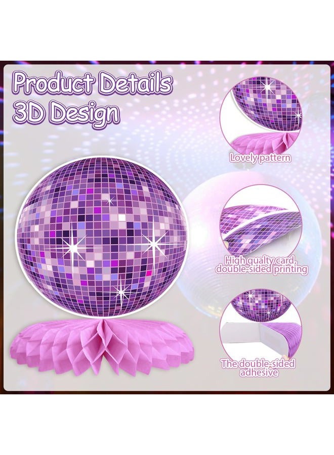 Tarklanda 9PCS Disco Honeycomb Centerpieces Disco Ball Party Decorations Colorful Disco Party Table Centerpieces 70s 80s Theme Party Supplies Decor - Image 3