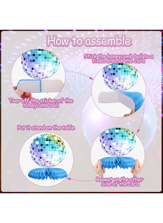 Tarklanda 9PCS Disco Honeycomb Centerpieces Disco Ball Party Decorations Colorful Disco Party Table Centerpieces 70s 80s Theme Party Supplies Decor - Image 4