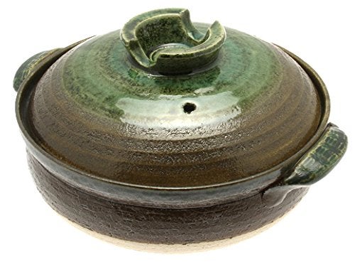 Kotobuki Donabe Japanese Hot Pot Medium BrownGreen