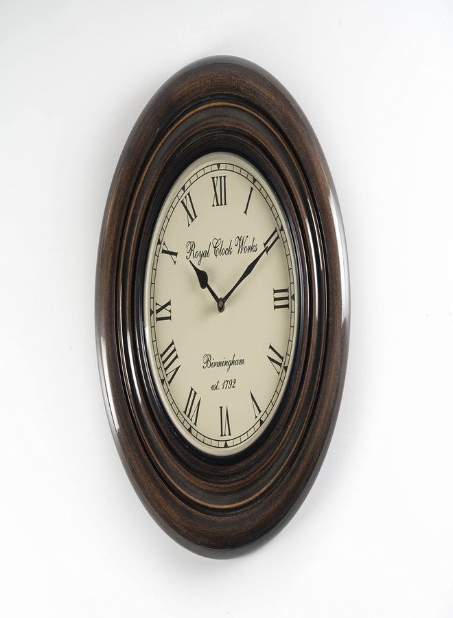 vedas Exports Leya Heritage Wooden Polished Wall Clock with Dial (Brown, 12 Inch) - Image 2