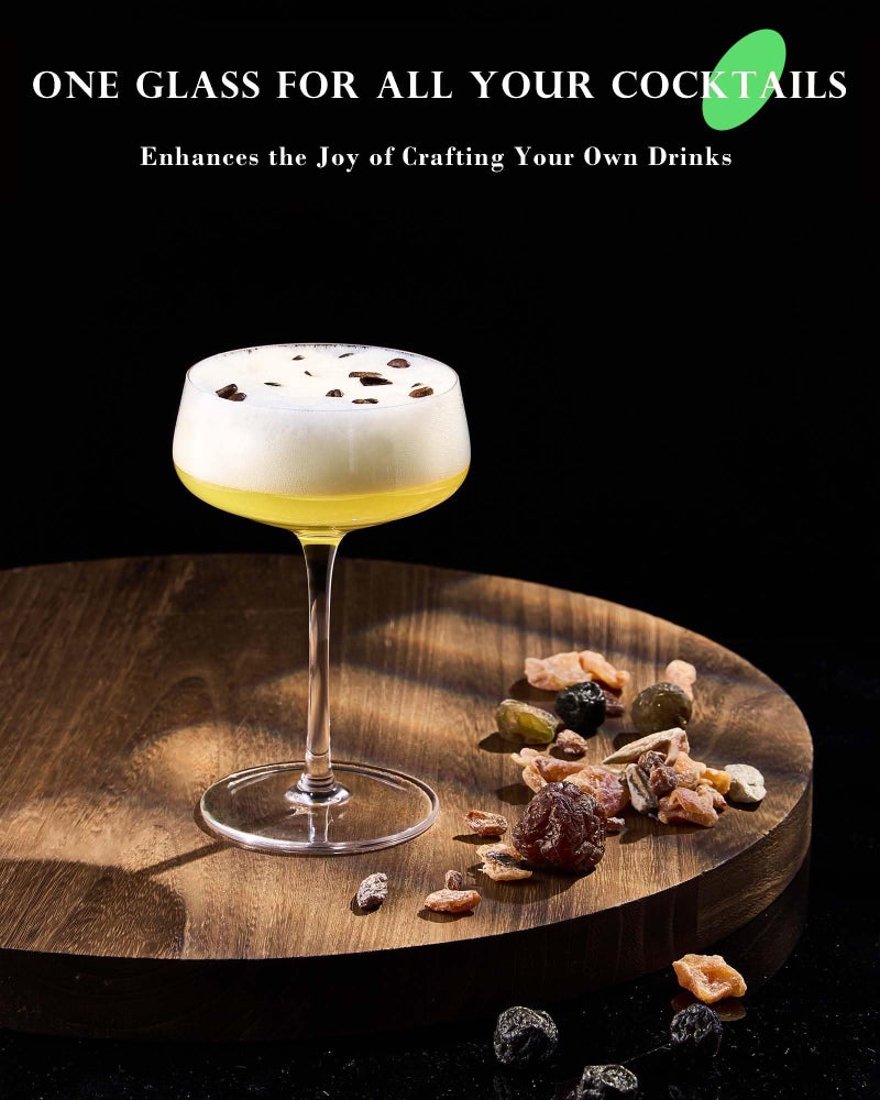 JBHO Martini Glasses, Crystal Coupe Glasses Set of 4, 10 Oz, Large and Fancy Cocktail Glasses, Hand-Blown Champagne Coupe Glasses for Espresso Martini, Manhattan as Bar Glassware or Mother's Day Gift - Image 4