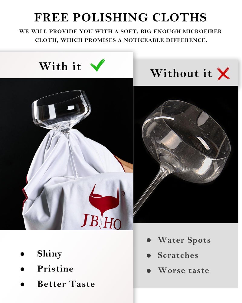 JBHO Martini Glasses, Crystal Coupe Glasses Set of 4, 10 Oz, Large and Fancy Cocktail Glasses, Hand-Blown Champagne Coupe Glasses for Espresso Martini, Manhattan as Bar Glassware or Mother's Day Gift - Image 5