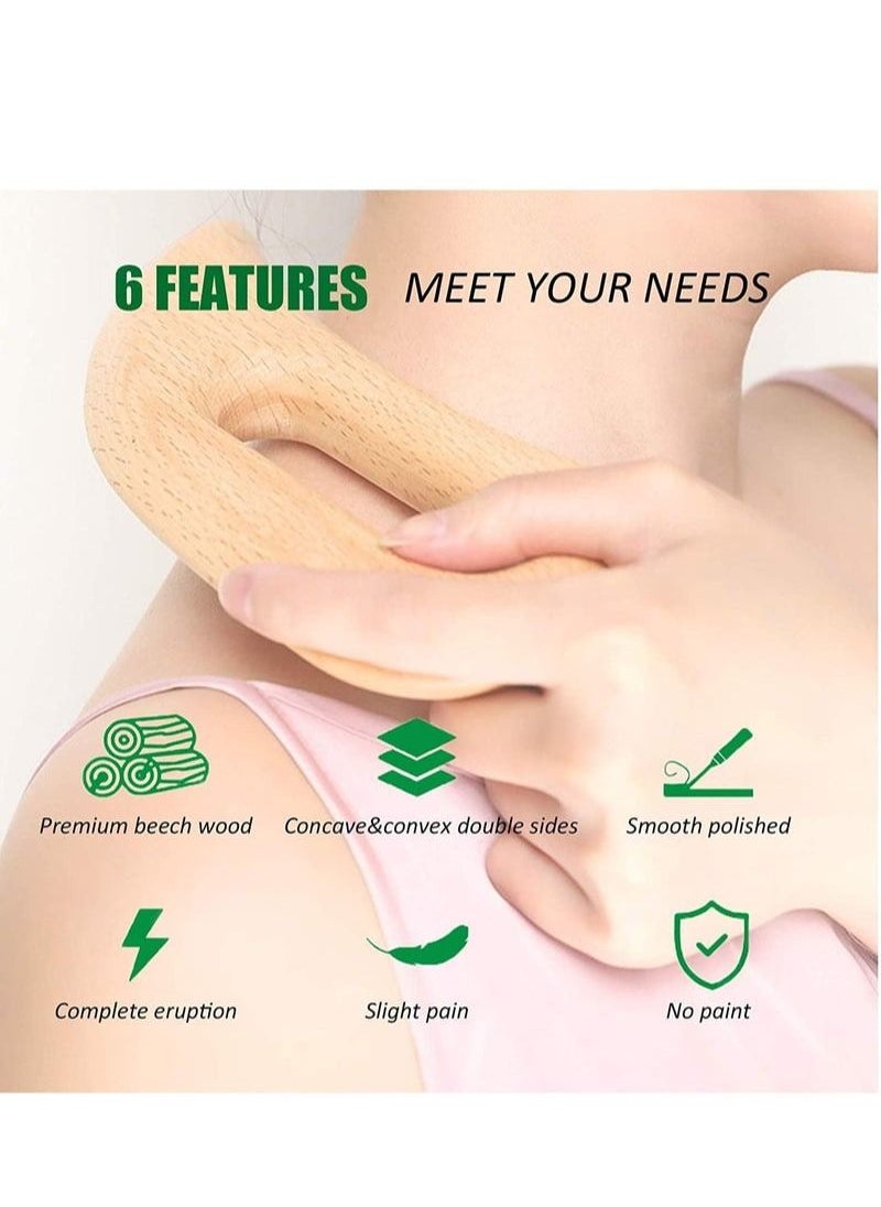 XiuWoo Wooden Body Massage Tool, Gua Sha Tools For Wood Therapy  - Image 5