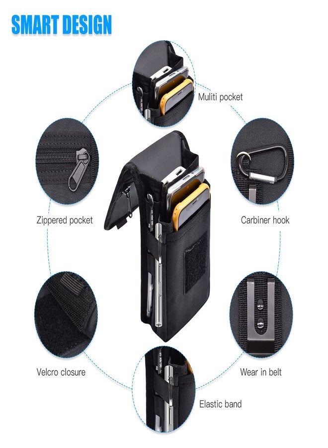 KATOLK Dual Phone Holster, Large Smartphone Pouch, Belt Cell Phone Holder for iPhone 16/15/14 Pro Max & Samsung Phones, Compatible with Power Bank, for Work, Hiking, Camping, Barbecue, Rescue (L) - Image 4