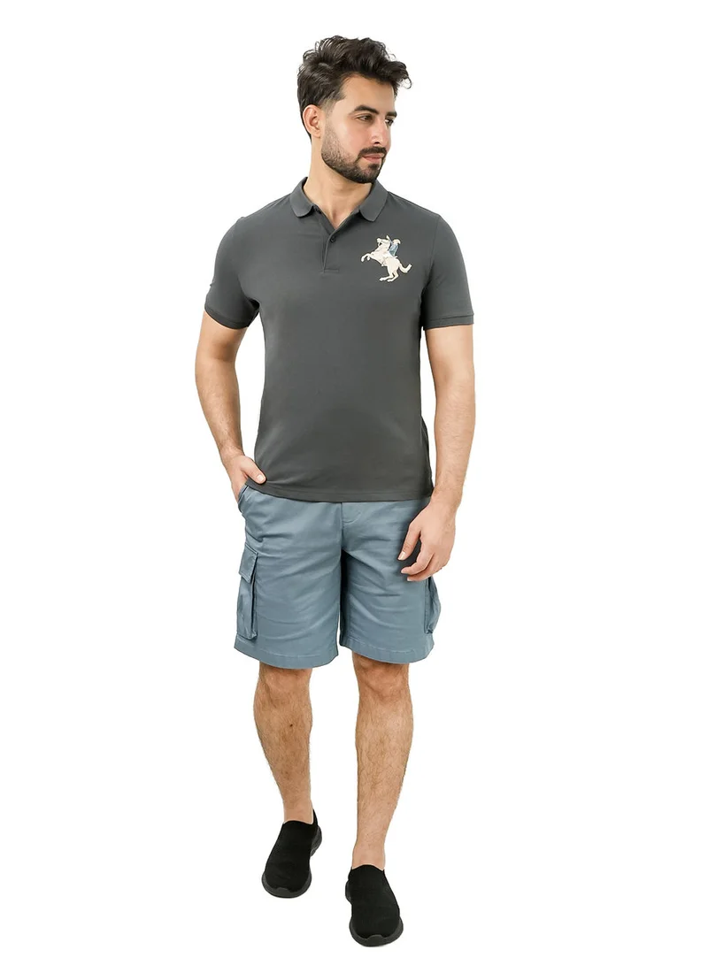 GIORDANO Men's Slim Fit Cotton Short Sleeve Napoleon Polo