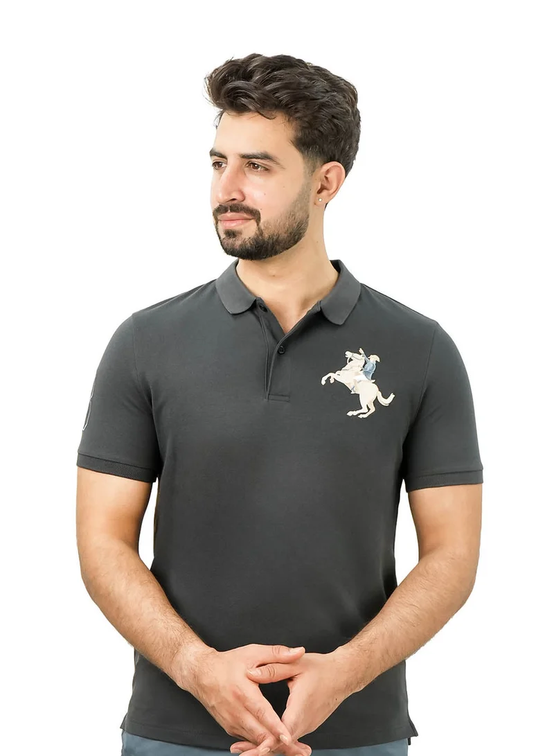 Men's Slim Fit Cotton Short Sleeve Napoleon Polo