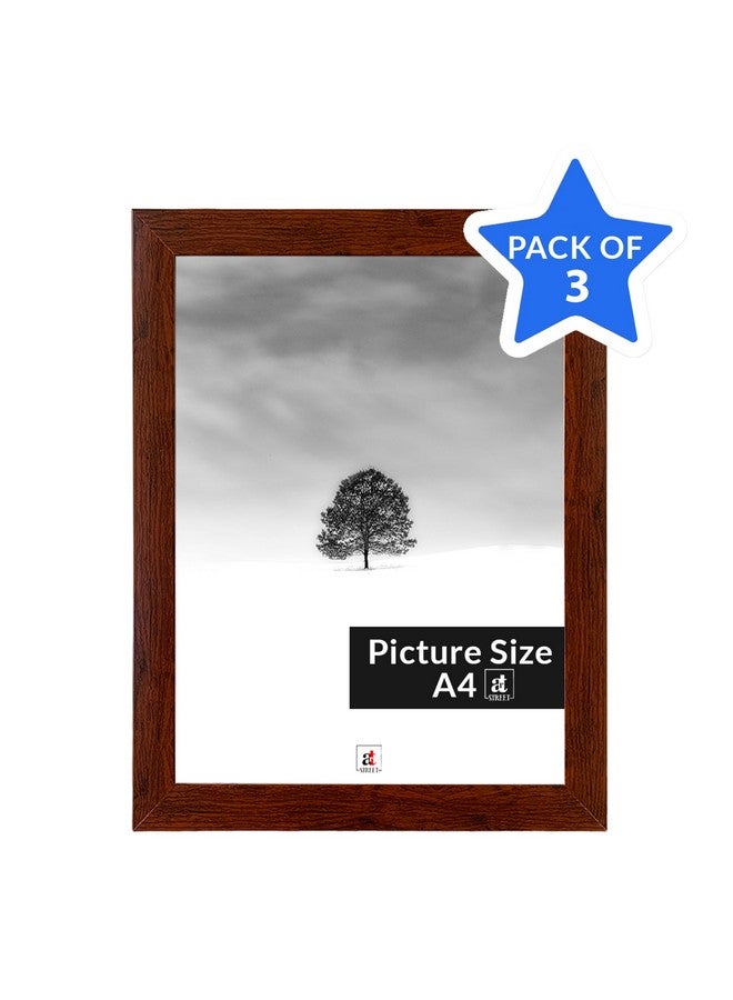 Art Street A4 Size Certificate, Document Photo frames Set Of 3 For Home Decoration, Living Room, Office Decoration (Brown, Size: 8" x 12") - Image 4