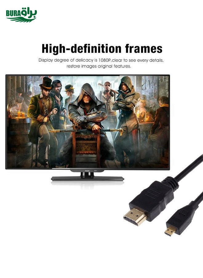 BURAQ XM46 Full 1080P Video HDMI to Micro HDMI Cable for Xiaomi Xiaoyi, Length: 1.5m  - Image 4