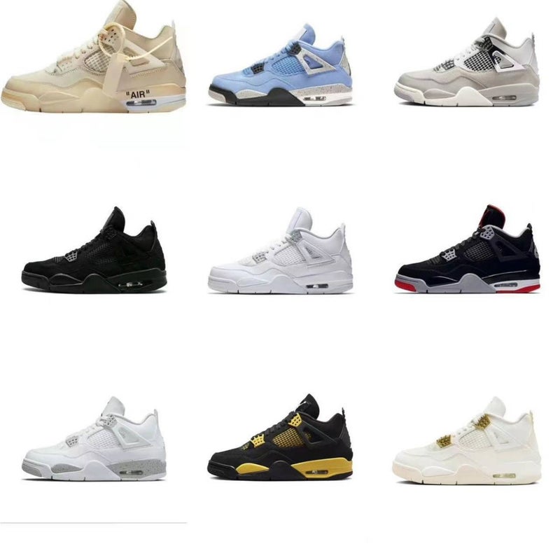 AJ4 White Sail Electric Mother Black Red White Cement Big Paris Air Cushion Basketball Shoes Joe 4 Non-slip Men''s and Women''s Shoes sneaker - Image 2