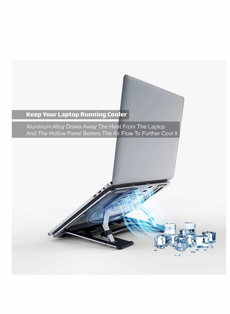 Y&D Adjustable Laptop Stand, Stand for Desk Heavy Duty Holder, Non Slip Hold Your Stable, Aluminum Portable Ventilated Riser  - Image 3